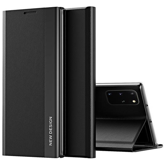 Xiaomi Mi 11 Pro, Oldalra nyíló tok, stand, Wooze Silver Line, fekete (104686)-0