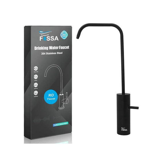Fossa Opera L Bend RO Tap Kitchen Water Filter Faucet, 100% Lead-Free Drinking Water Faucet Stainless Steel Brushed Nickel Finish (Black)-0
